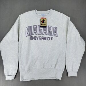 Champion Reverse Weave Sweatshirt Mens S Heather Gray Niagara University NEW WNY